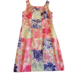 Preowned Lilly Pulitzer Womens Designer Dress‎ Flower & Turtle Theme Patchwork